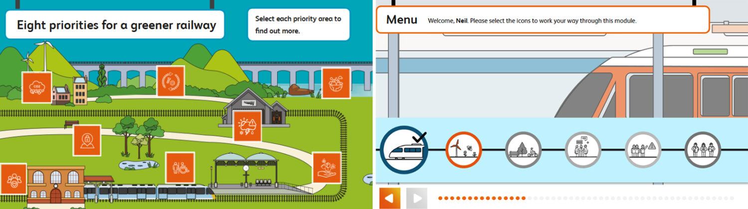 eLearning screenshots.