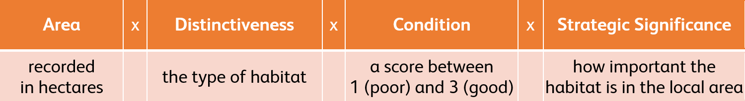 How to calculate biodiversity units diagram.
